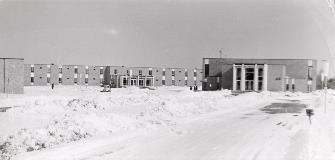 Campus Center in the snow