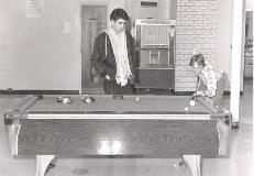 Playing Pool in the Campus Center