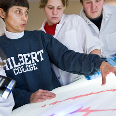 A Hilbert professor teaches the class about blood trails.