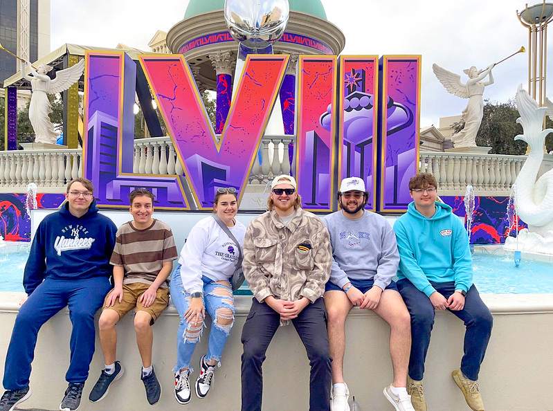 Hilbert students at the 2024 Super Bowl in las Vegas 