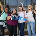 students outside Franciscan Hall