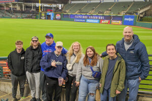 SIM students posing at a Baseball game in Ohio.