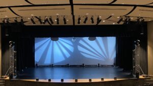 Swan Auditorium being set up