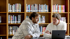 Hilbert students at the Library.