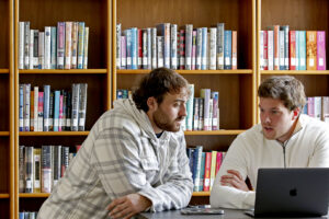 Hilbert students at the Library.