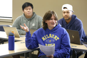 Hilbert students participating in a discussion.