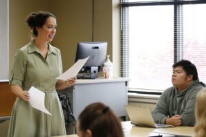 A Hilbert professor teaching class.