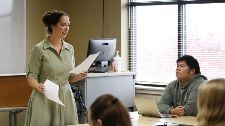 A Hilbert professor teaching class.