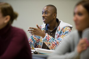 Student talking in a Hilbert class
