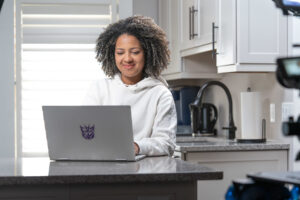 A graduate student learning online.