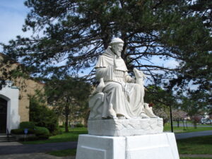 A stature of St. Francis of Assisi at the Motherhouse
