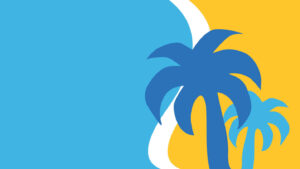 A summer graphic with palm trees